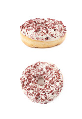 Single glazed donut isolated