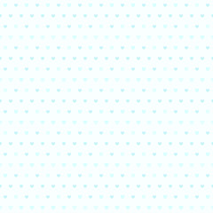 Cyan striped heart pattern. Seamless vector background