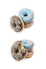 Colorful glazed donuts isolated