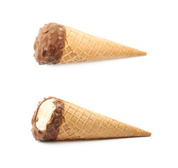 Ice cream waffle cone isolated