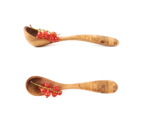 Spoon of red currant isolated