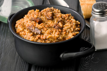 lentils stewed with chorizo
