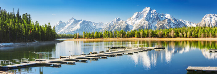 Obraz premium Park Narodowy Grand Teton, Wyoming, Stany Zjednoczone Ameryki.