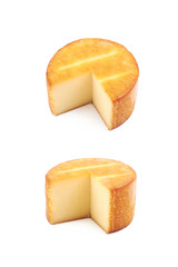 Wheel of cheese isolated