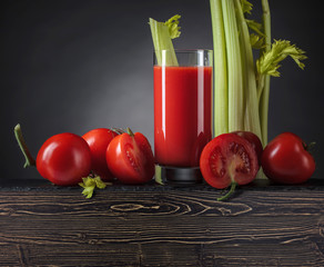Bloody Mary cocktail garnished with a celery sick .