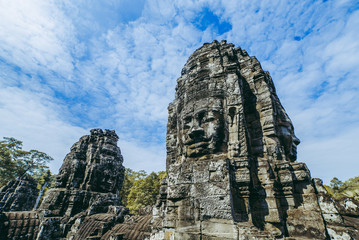 Bayon temple faces view, Angkor, Cambodia