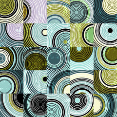 Fototapeta na wymiar abstract background pattern with circles, squares, strokes and splashes,vector