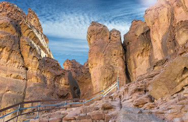 Geological nature park Timna is located 25 km north of Eilat (Israel) and combines beautiful scenery with unique geology, variety of sport and family activities