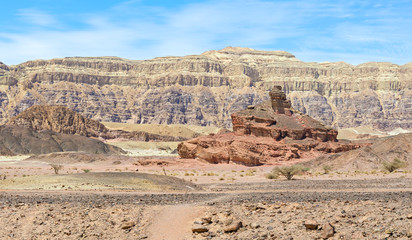 Geological formations in Timna park, Israel 