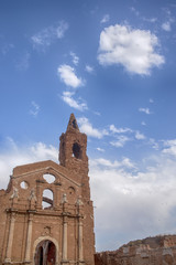 iglesias de Belchite destruidas por los bombardeos de la guerra civil de España