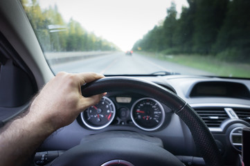 driving car on the road