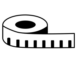 measuring tape icon on white background. measure sign. flat style.