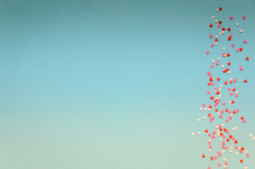 Frame of colorful hearts