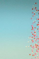 Frame of colorful hearts