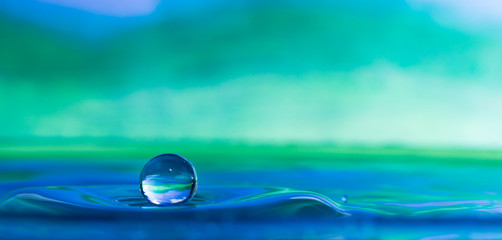 Colorful water droplet splash photograph