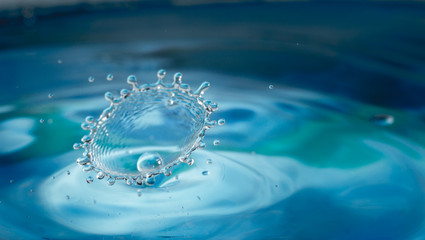 Colorful water droplet splash photograph