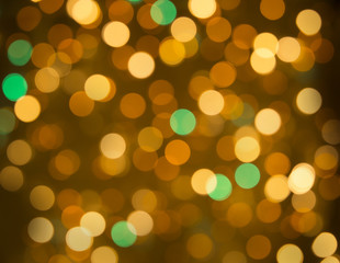 Beautiful Christmas time golden bokeh background