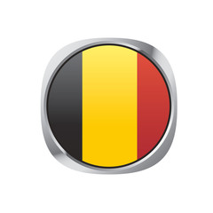 Fototapeta premium Belgium flag vector button or icon