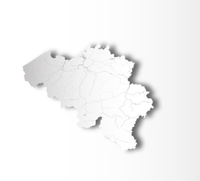 recommend clip art: Map of Belgium with lakes and rivers.