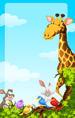 Background template with wild animals