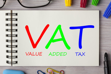 VAT written on notebook