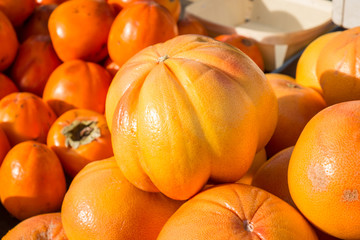 Grapefruit and persimmons