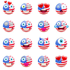 United States Flag Emojis. Patriotic Emoji Set