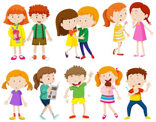 boys and girls doing different things