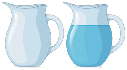 Two jars with and without water