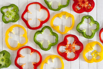 Sliced bell peppers