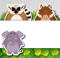 Banner template with cute animals