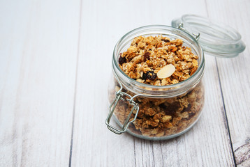homemade granola in jar