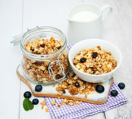 homemade granola in jar