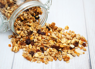 homemade granola in jar
