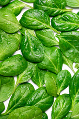 Fresh Tasty Green Spinach Leaves Background Vertical