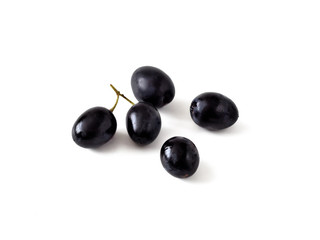 Five black grapes