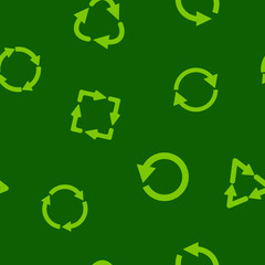 Seamless pattern with vector recycle icon for your design
