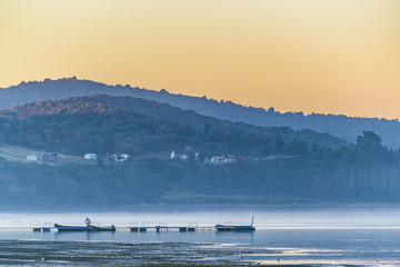 Lake and Hill Landscape, Chiloe Island, Chile