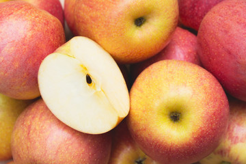 Red apple fruit and vegetable backgrounds. Healthy organic fresh concept.