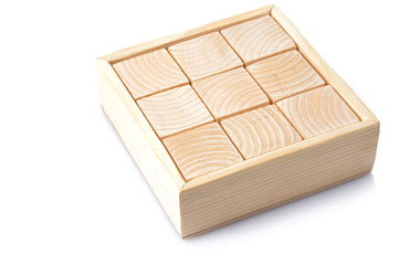 Wooden cubes isolated on white