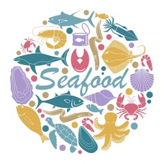 Icons of fish and seafood