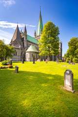 Old cathedral in Trondheim, Norway.