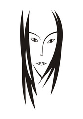 The image of a woman. Drawing