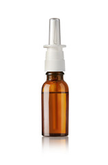 Nasal spray on white isolated background