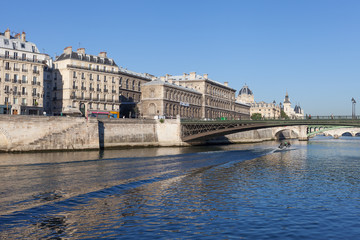Fototapeta premium Seine river embankment in Paris, France.