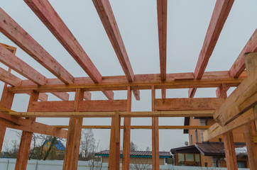 construction of wooden houses on the basis of the framework