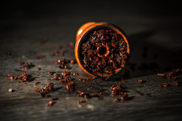 Hookah bowl, with tobacco stuffed into it