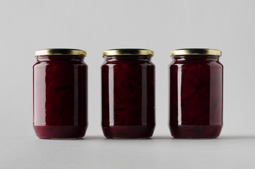 Pickled Beets Jar Mock-Up - Three Jars