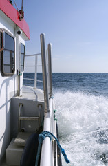 Seafaring: On board of a small excursion and fishing boat on the Kattegat Sea © Torsten Grieger