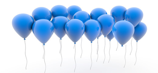 Viele blaue Luftballons